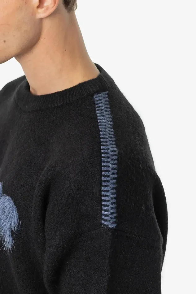 Men Pegador Sweaters Tripole Oversized Knit Sweater Black Shadow Blue Men Pegador Sweaters Tripole Oversized Knit Sweater Black Shadow Blue