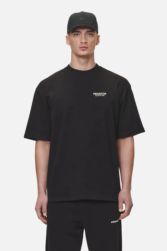 Men Pegador Tees Alchar Oversized Tee Washed Black Men Pegador Tees Alchar Oversized Tee Washed Black