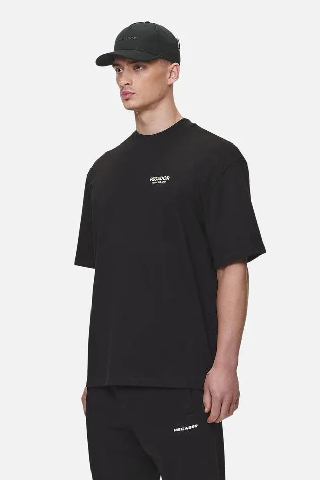 Men Pegador Tees Alchar Oversized Tee Washed Black Men Pegador Tees Alchar Oversized Tee Washed Black