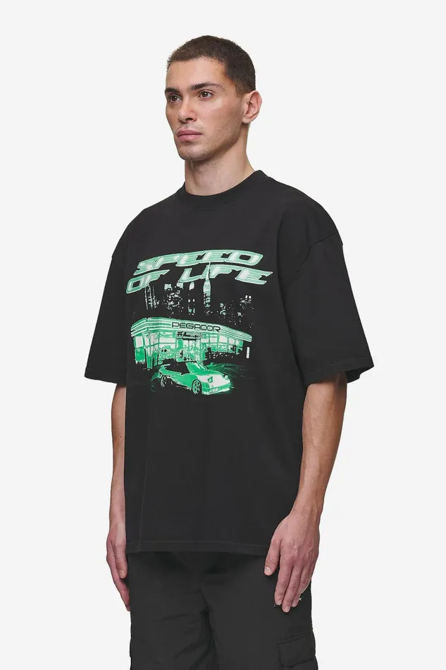 Men Pegador Tees Conner Oversized Tee Washed Black Men Pegador Tees Conner Oversized Tee Washed Black