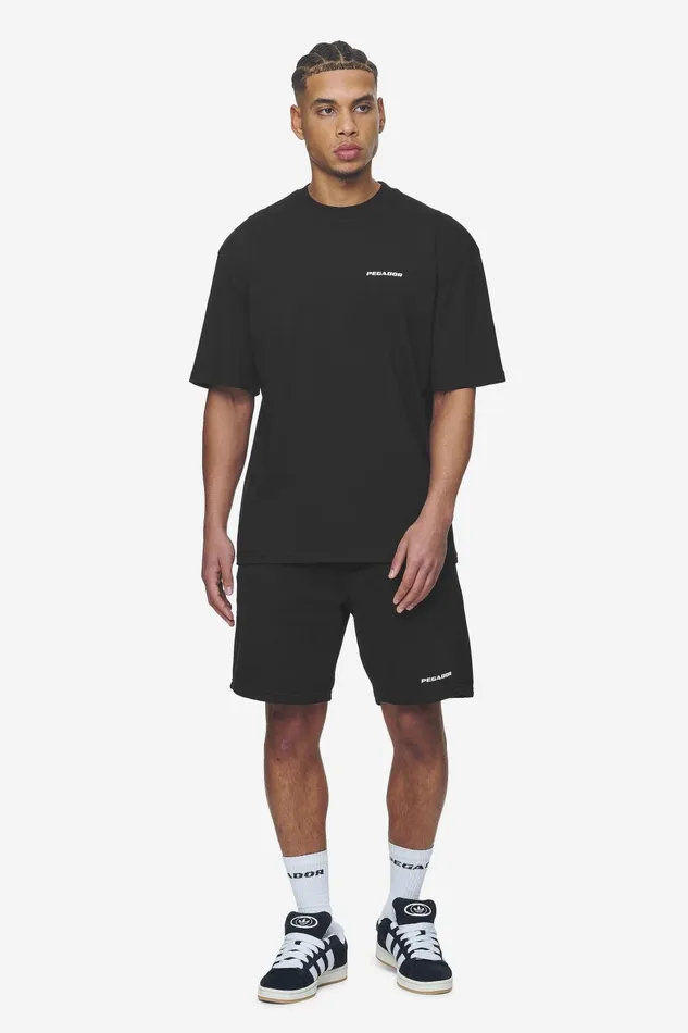 Men Pegador Tees Logo Oversized Tee Washed Black White Gum Men Pegador Tees Logo Oversized Tee Washed Black White Gum