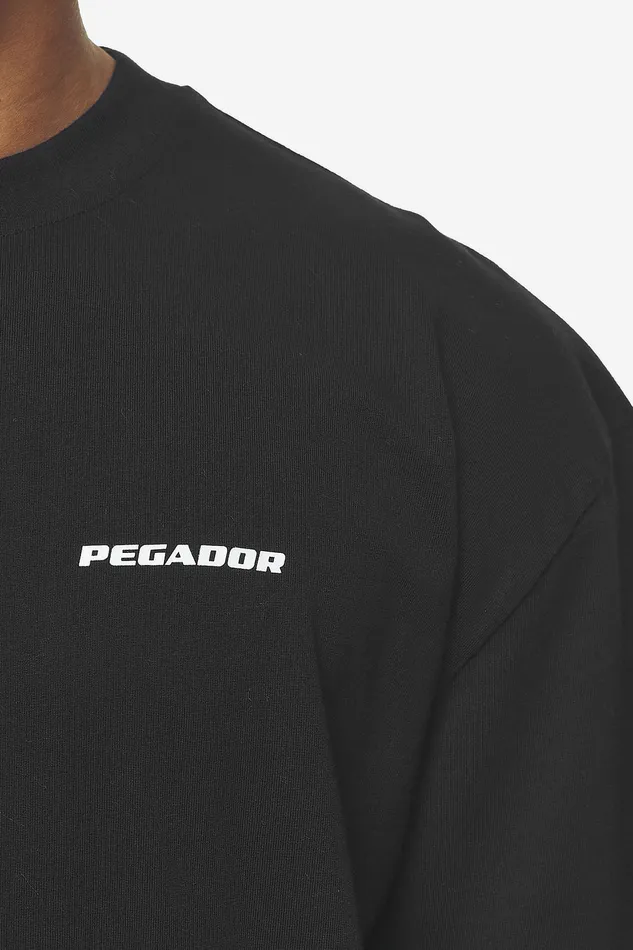 Men Pegador Tees Logo Oversized Tee Washed Black White Gum Men Pegador Tees Logo Oversized Tee Washed Black White Gum
