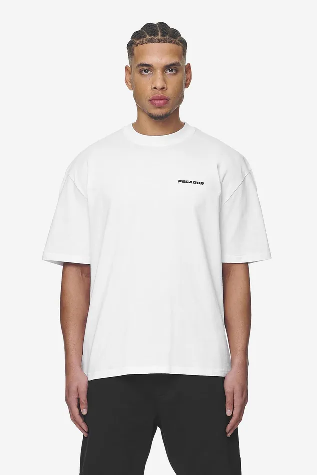 Men Pegador Tees Logo Oversized Tee White Black Gum