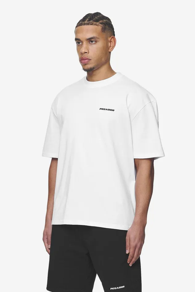 Men Pegador Tees Logo Oversized Tee White Black Gum Men Pegador Tees Logo Oversized Tee White Black Gum