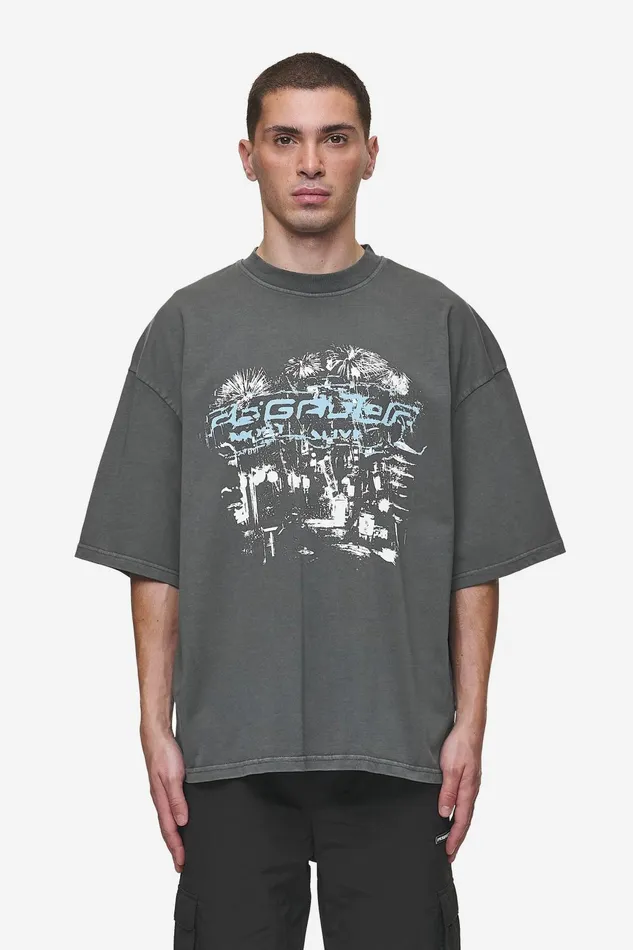 Men Pegador Tees Macon Boxy Tee Washed Anthracite