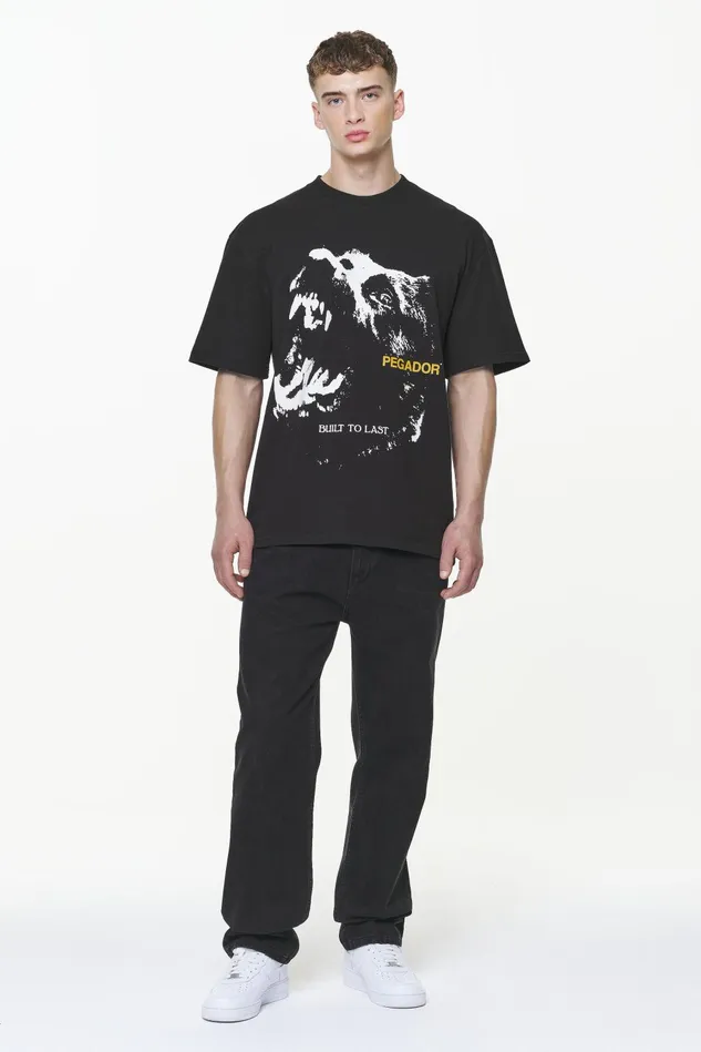 Men Pegador Tees Nether Oversized Tee Vintage Washed Onyx Black Men Pegador Tees Nether Oversized Tee Vintage Washed Onyx Black