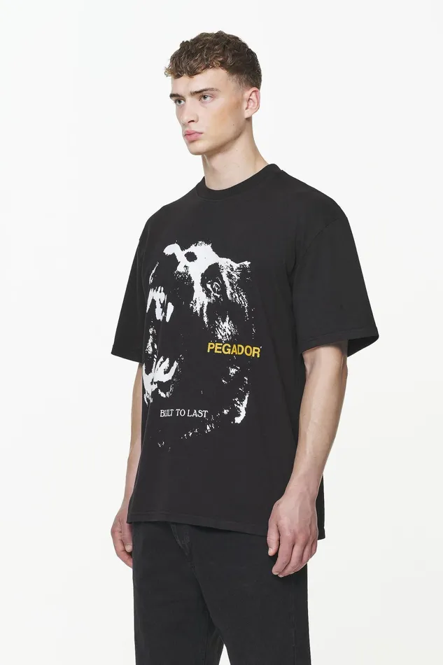 Men Pegador Tees Nether Oversized Tee Vintage Washed Onyx Black Men Pegador Tees Nether Oversized Tee Vintage Washed Onyx Black