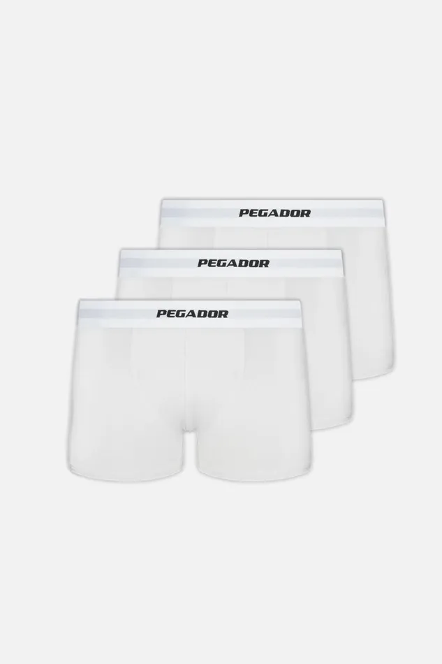Men Pegador Underwear Camino Boxershorts Single Logo 3 Pack White White