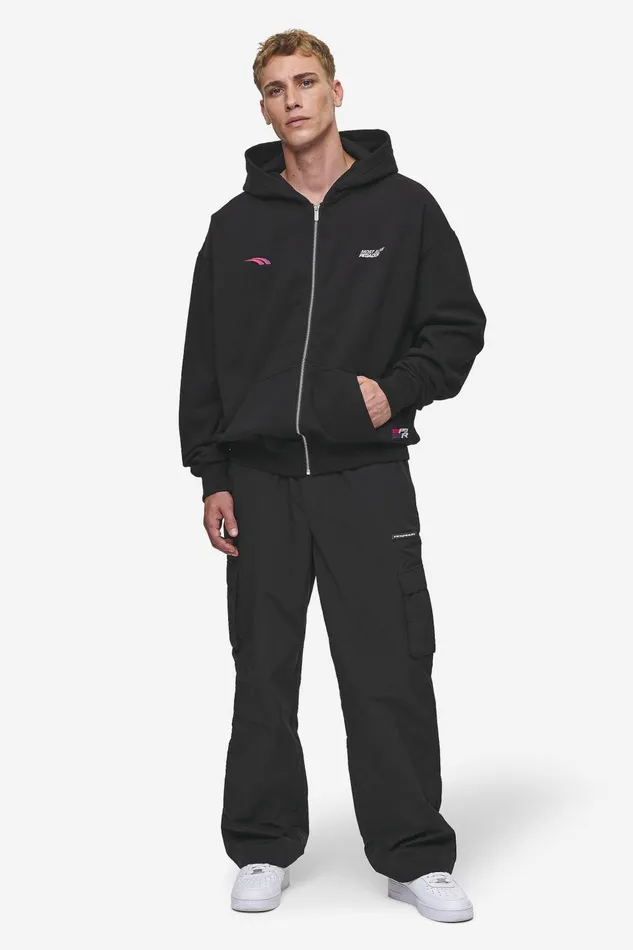 Men Pegador Zip Hoodies Clayton Oversized Sweat Jacket Washed Black Men Pegador Zip Hoodies Clayton Oversized Sweat Jacket Washed Black