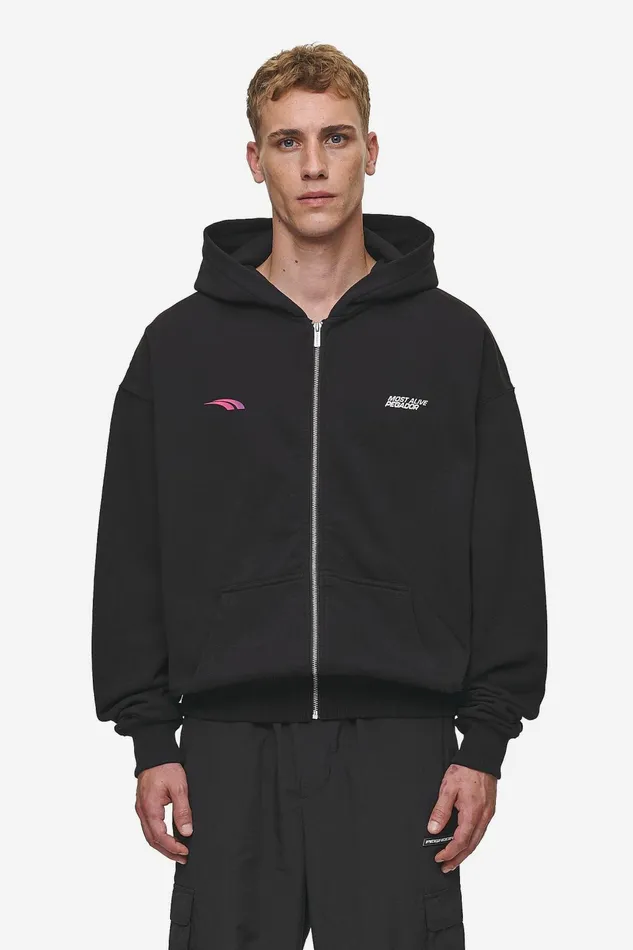 Men Pegador Zip Hoodies Clayton Oversized Sweat Jacket Washed Black Men Pegador Zip Hoodies Clayton Oversized Sweat Jacket Washed Black