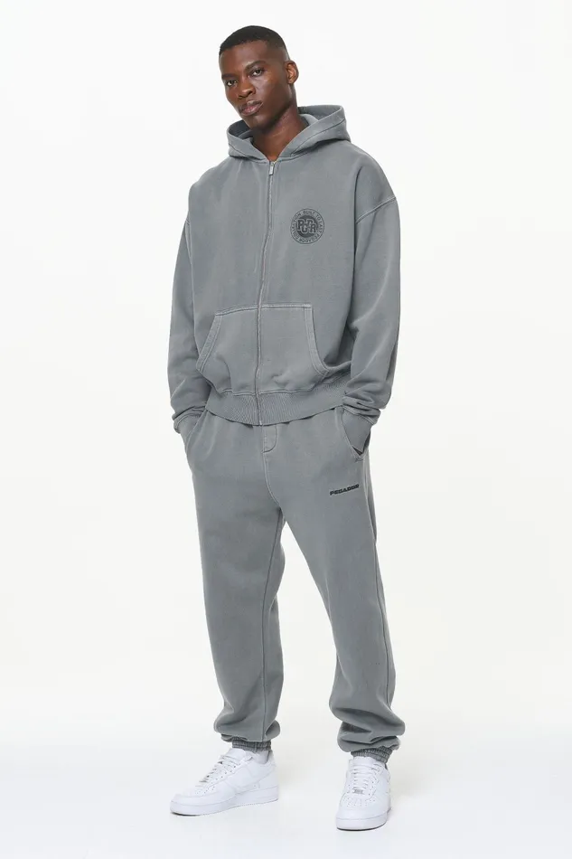 Men Pegador Zip Hoodies Orsett Oversized Sweat Jacket Vintage Grey Men Pegador Zip Hoodies Orsett Oversized Sweat Jacket Vintage Grey