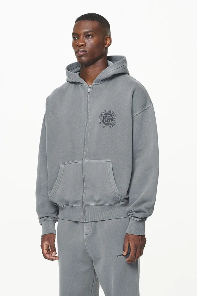 Men Pegador Zip Hoodies Orsett Oversized Sweat Jacket Vintage Grey Men Pegador Zip Hoodies Orsett Oversized Sweat Jacket Vintage Grey