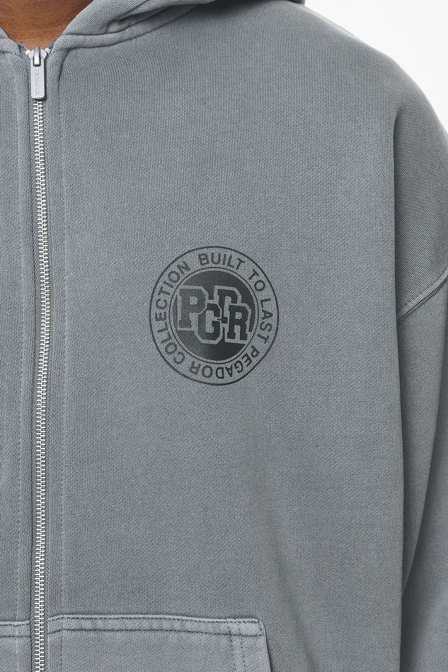 Men Pegador Zip Hoodies Orsett Oversized Sweat Jacket Vintage Grey Men Pegador Zip Hoodies Orsett Oversized Sweat Jacket Vintage Grey