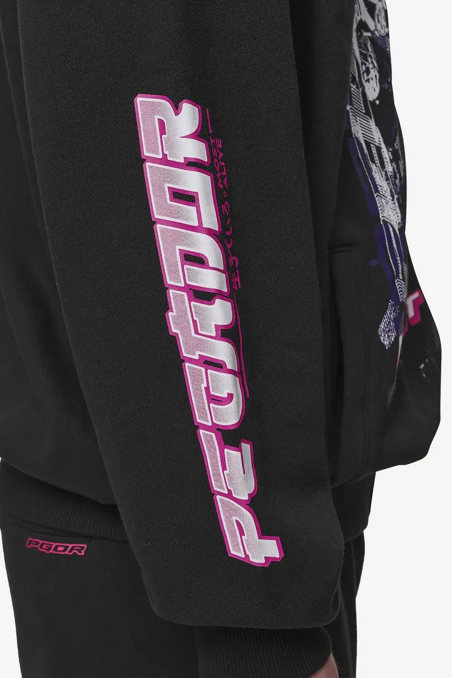 Men Pegador Zip Hoodies Saxon Oversized Sweat Jacket Washed Black Men Pegador Zip Hoodies Saxon Oversized Sweat Jacket Washed Black
