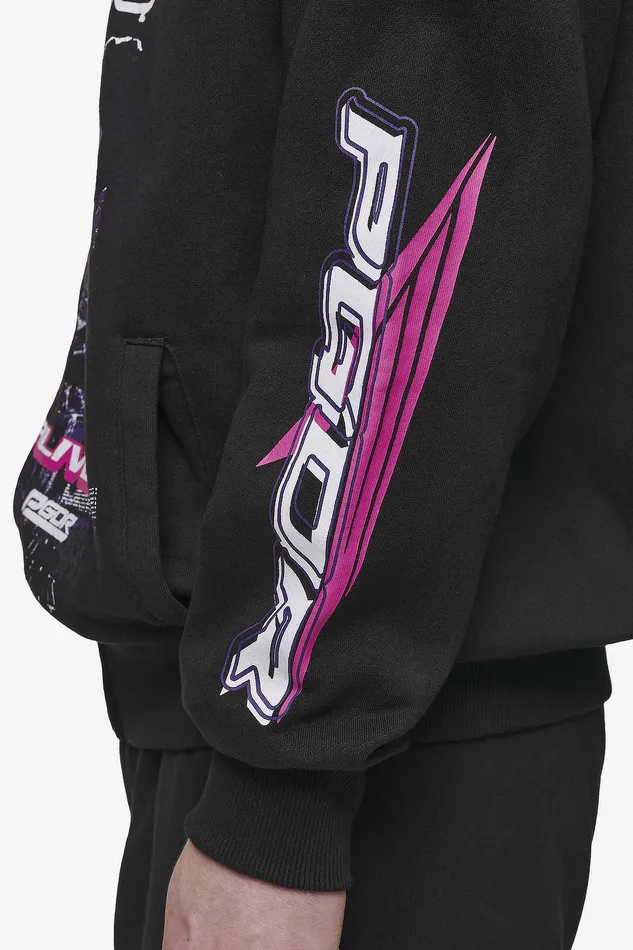 Men Pegador Zip Hoodies Saxon Oversized Sweat Jacket Washed Black Men Pegador Zip Hoodies Saxon Oversized Sweat Jacket Washed Black