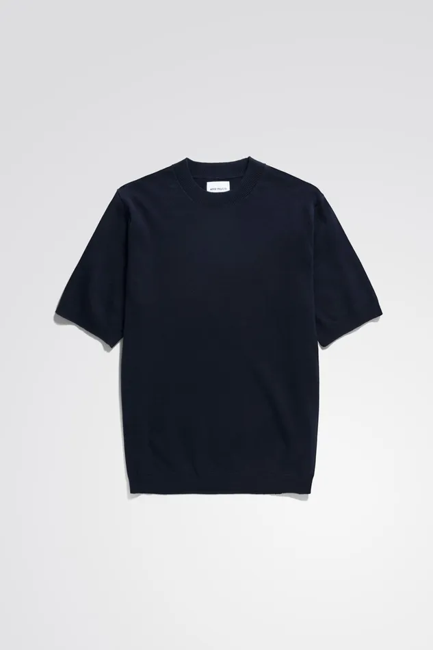 Men Rhys Cotton Linen Tshirt Dark Navy Norse Projects Knitwear