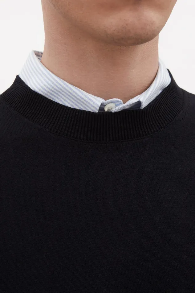 Men Rhys Cotton Linen Tshirt Dark Navy Norse Projects Knitwear