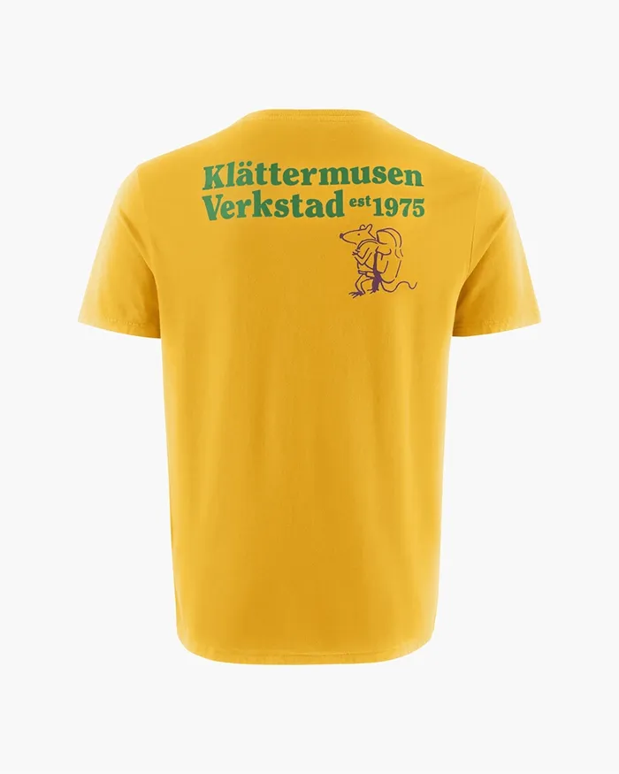 Men Runa Nomad Organic Cotton Short Sleeve Tee Pure Yellow Klttermusen TShirts