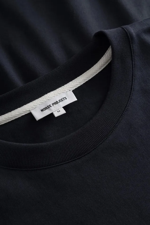 Men Simon Brush Print TShirt Dark Navy Norse Projects TShirts