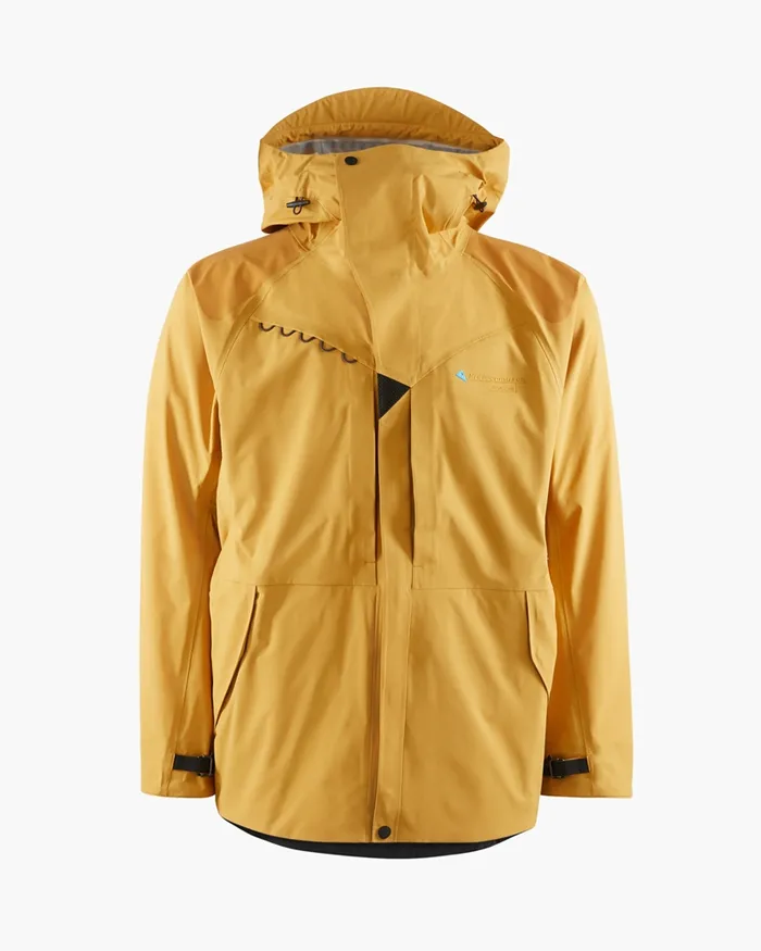 Men Skirner Waterproof Cutan Jacket Amber Gold Klttermusen Waterproof Jackets