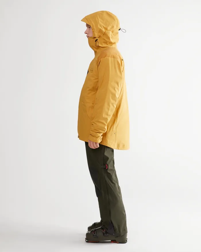 Men Skirner Waterproof Cutan Jacket Amber Gold Klttermusen Waterproof Jackets