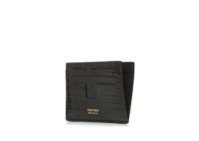 Men Small Leather Goods Tom Ford Printed Alligator Cardholder Black Men Small Leather Goods Tom Ford Printed Alligator Cardholder Black