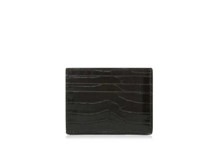 Men Small Leather Goods Tom Ford Printed Alligator Cardholder Black Men Small Leather Goods Tom Ford Printed Alligator Cardholder Black