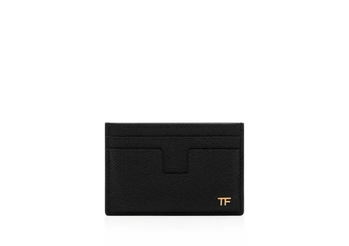 Men Small Leather Goods Tom Ford Small Grain Leather Classic Cardholder Black