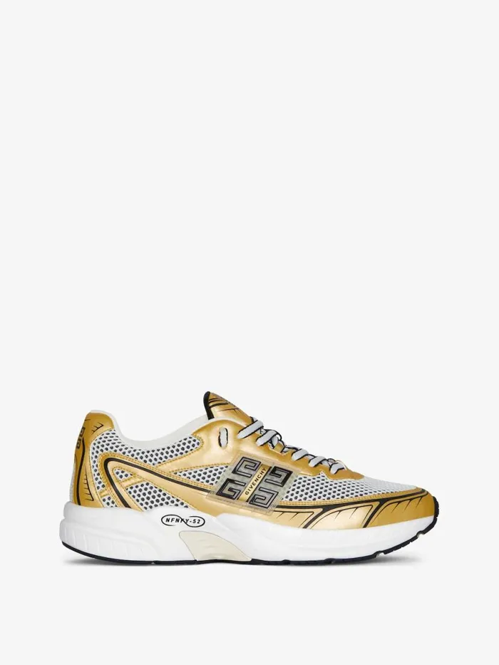 Men Sneakers Givenchy NFNTY52 Runners In Synthetic Leather And Mesh Goldenwhite