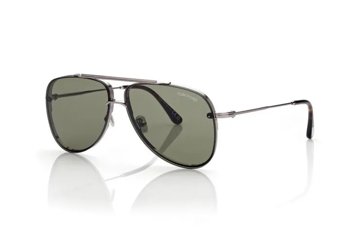 Men SUNGLASSES Tom Ford Leon Sunglasses Ruthenium Green Men SUNGLASSES Tom Ford Leon Sunglasses Ruthenium Green