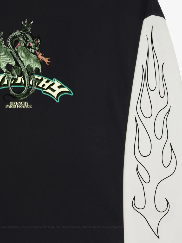 Men Sweatshirts and Hoodies Givenchy Sweatshirt In Fleece With GIVENCHY Dragon Print Blackwhite Men Sweatshirts and Hoodies Givenchy Sweatshirt In Fleece With GIVENCHY Dragon Print Blackwhite