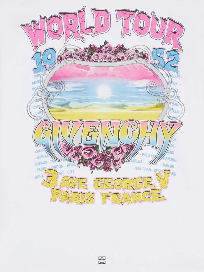 Men TShirts Givenchy GIVENCHY World Tour Boxy Fit Tshirt In Cotton White