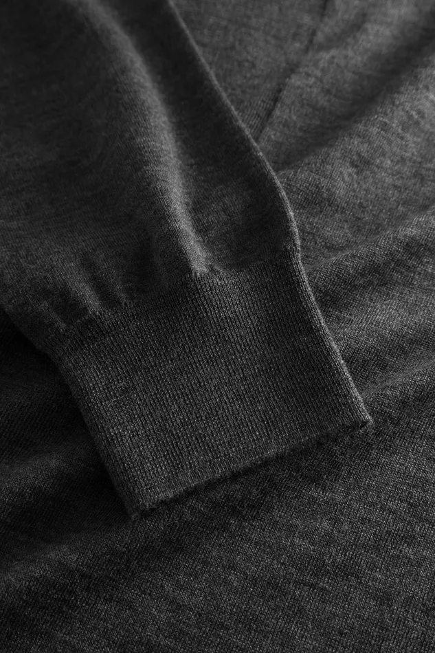 Men Tech Merino Polo Charcoal Melange Norse Projects Knitwear