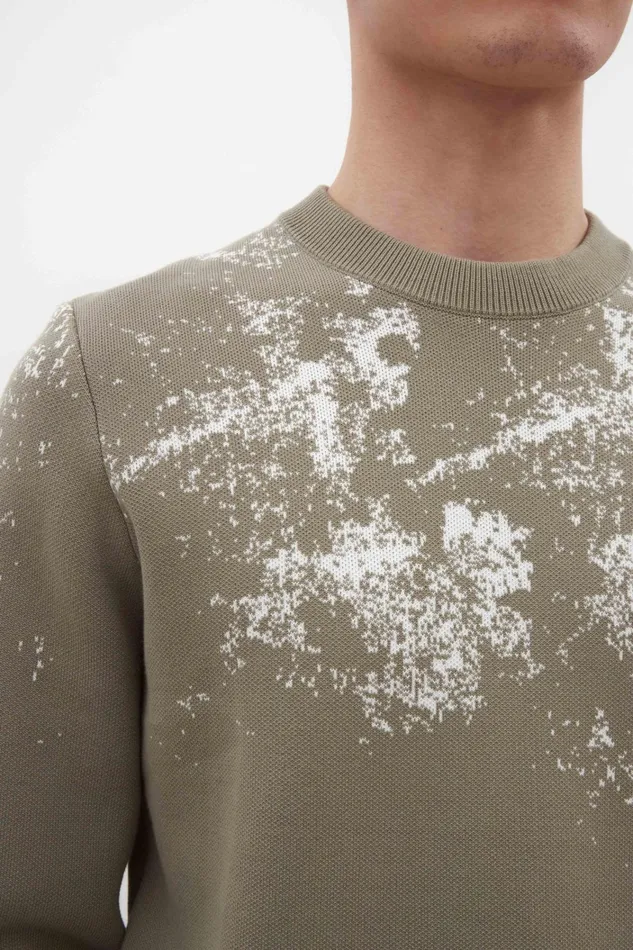 Men Teis Cotton Jacquard Sweater Clay Norse Projects Knitwear