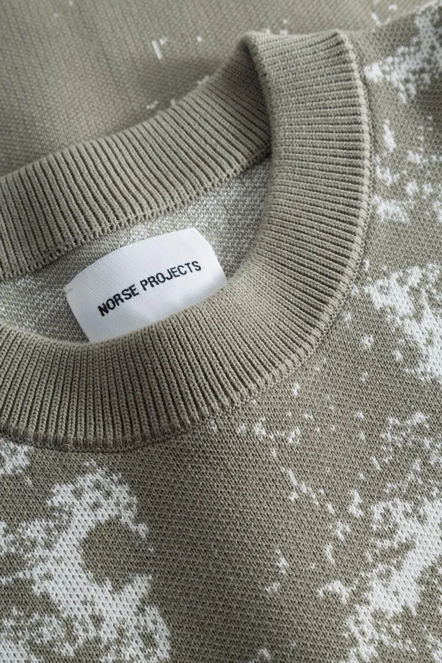 Men Teis Cotton Jacquard Sweater Clay Norse Projects Knitwear