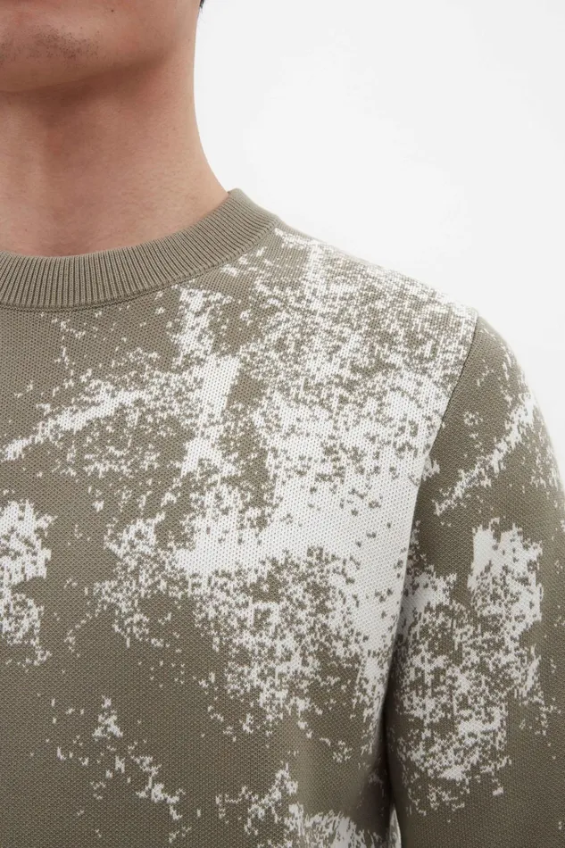 Men Teis Cotton Jacquard Sweater Clay Norse Projects Knitwear
