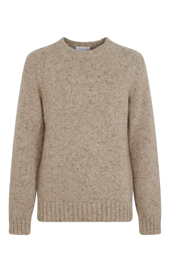 Men Tops Gabriela Hearst Daniel Knit Sweater In Oatmeal Multi Cashmere