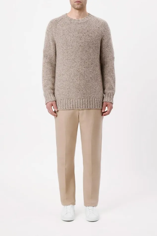 Men Tops Gabriela Hearst Daniel Knit Sweater In Oatmeal Multi Cashmere