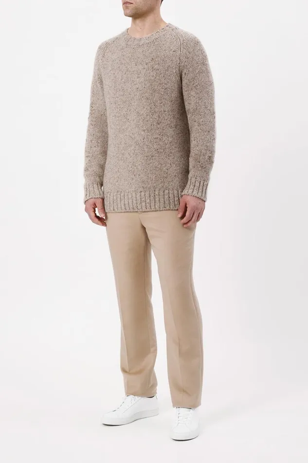 Men Tops Gabriela Hearst Daniel Knit Sweater In Oatmeal Multi Cashmere