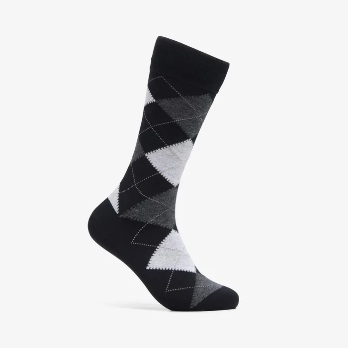 Mens Argyle Sock BlackWhite Men Clarks Accessories