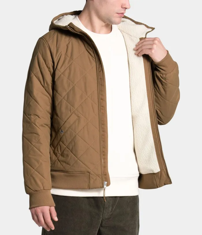 Mens The North Face Insulated and Down Jackets Cuchillo Insulated Full Zip Hoodie Utility Brown