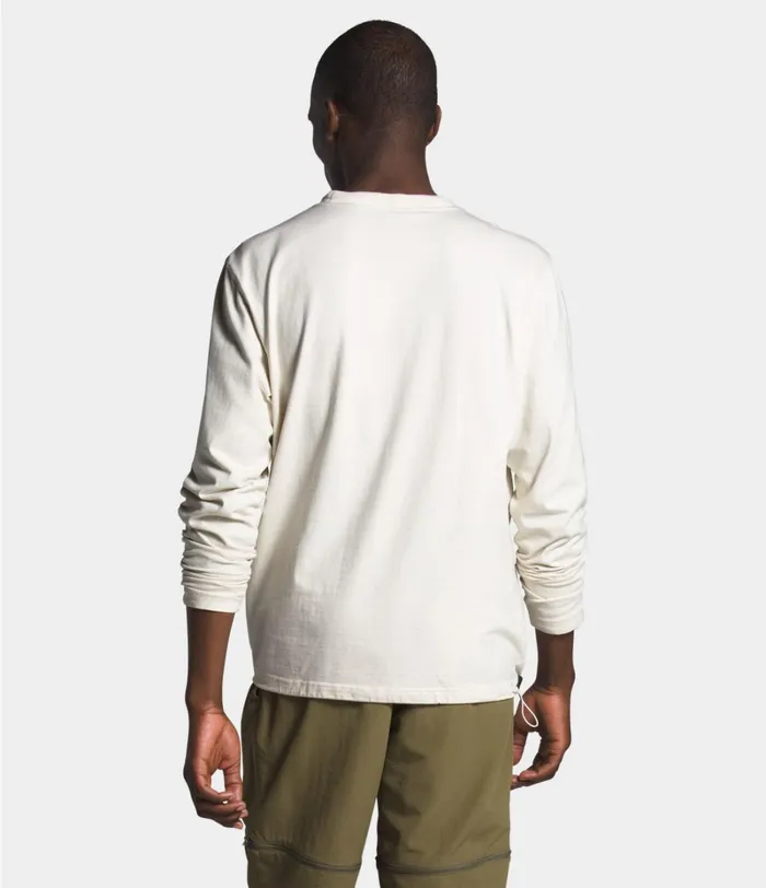 Mens The North Face Shirts and Polos Long Sleeve Woodmont Crew Vintage White