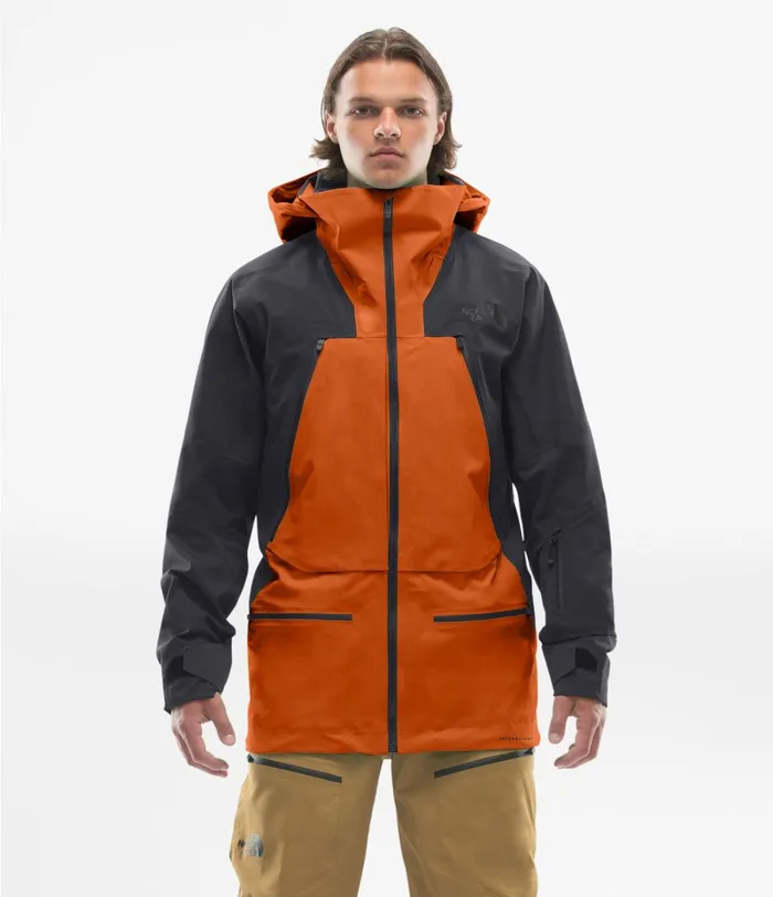 Mens The North Face Snow Purist FUTURELIGHT Jacket Papaya Orangeweathered Black