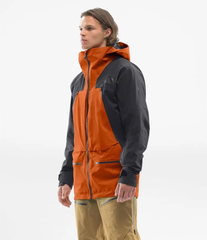 Mens The North Face Snow Purist FUTURELIGHT Jacket Papaya Orangeweathered Black