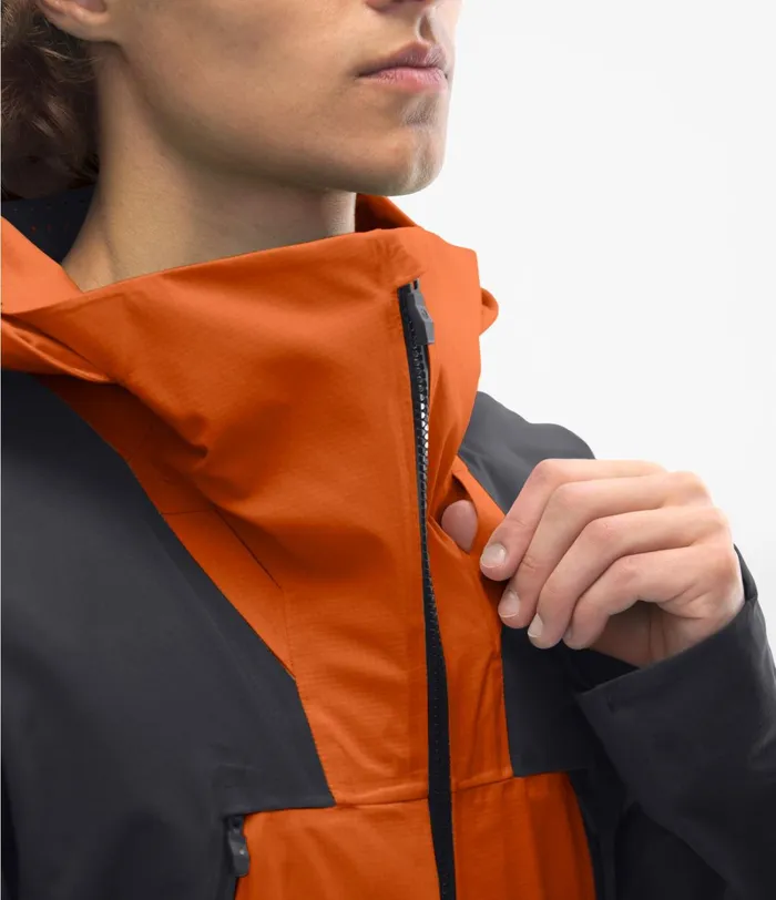 Mens The North Face Snow Purist FUTURELIGHT Jacket Papaya Orangeweathered Black
