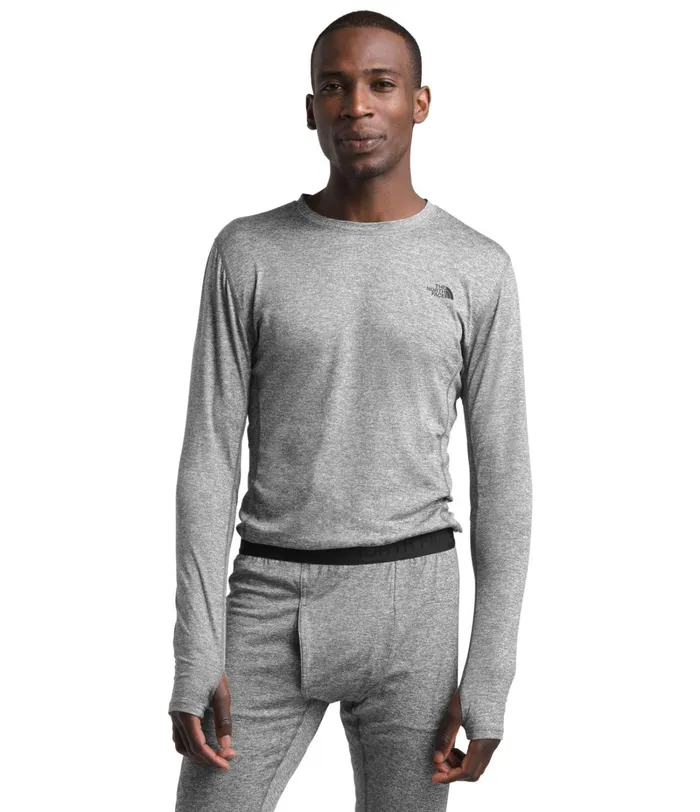 Mens The North Face TShirts Warm Poly Crew Tnf Medium Grey Heather