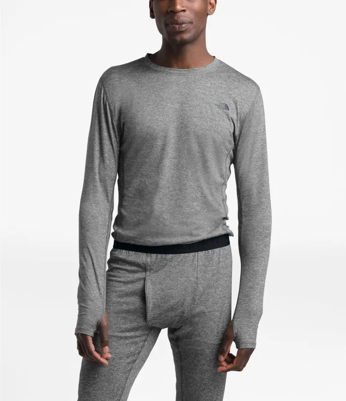 Mens The North Face TShirts Warm Poly Crew Tnf Medium Grey Heather