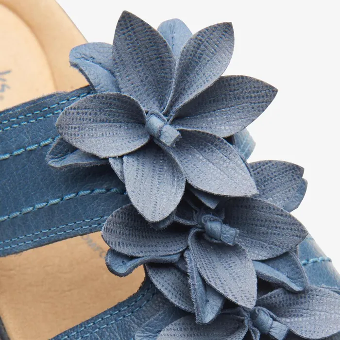 Merliah Raelyn Blue Leather Women Clarks Sandals and Flip Flops