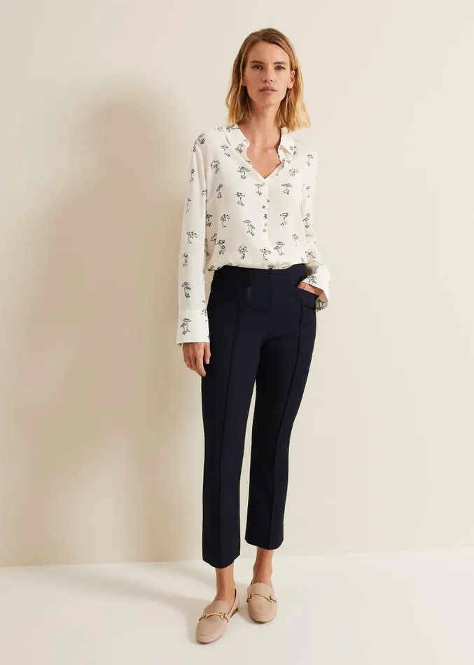 Miah Stretch Capri Trousers Navy Women Phase Eight Trousers