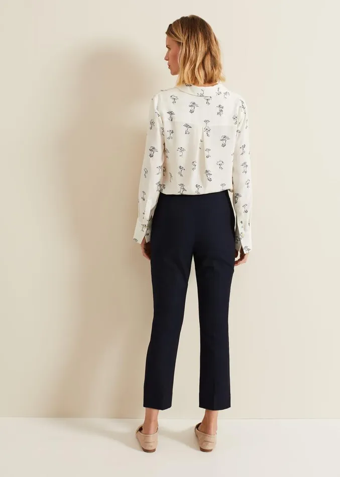 Miah Stretch Capri Trousers Navy Women Phase Eight Trousers